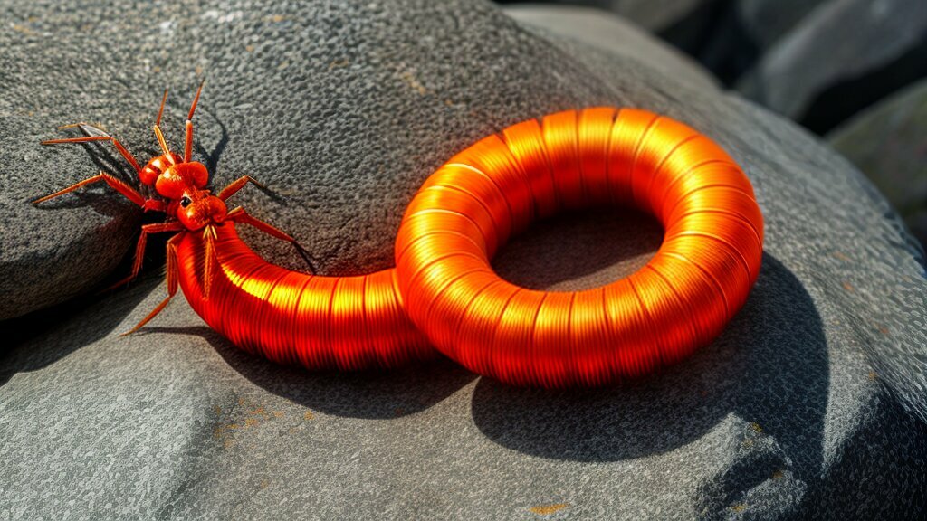 Centipede crawling on a rock