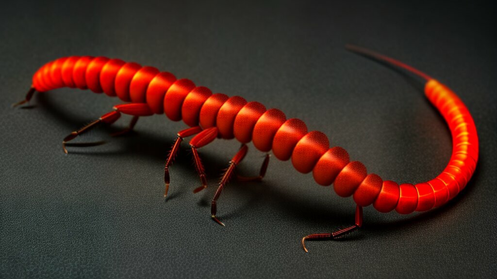 centipede approaching a human hand