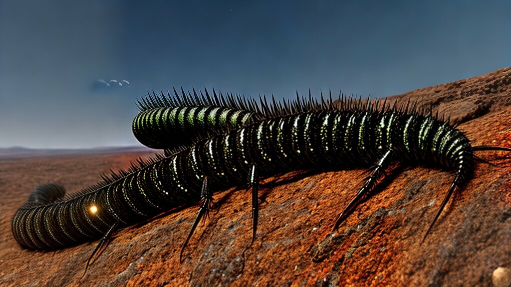 centipede crawling on a rock