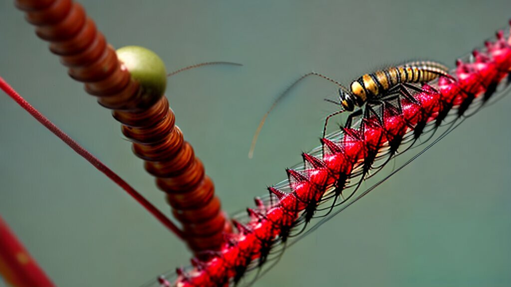 centipede making a web