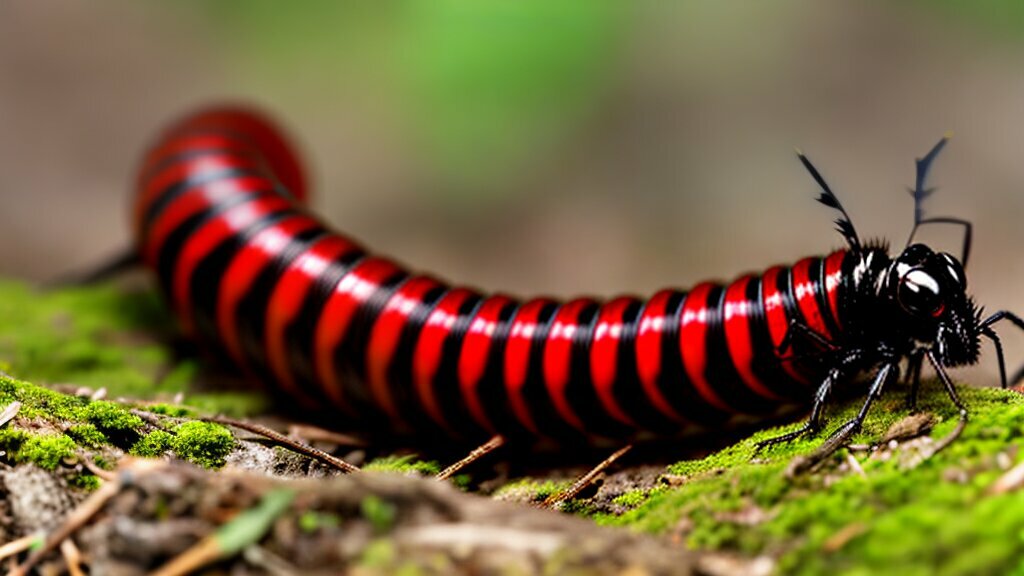 millipede red and black species
