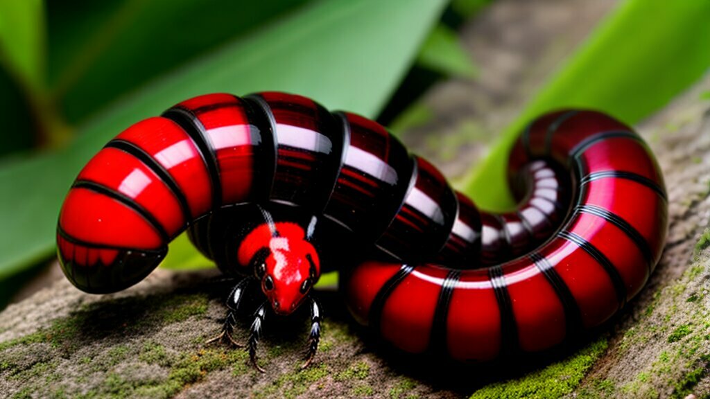 millipede red and black