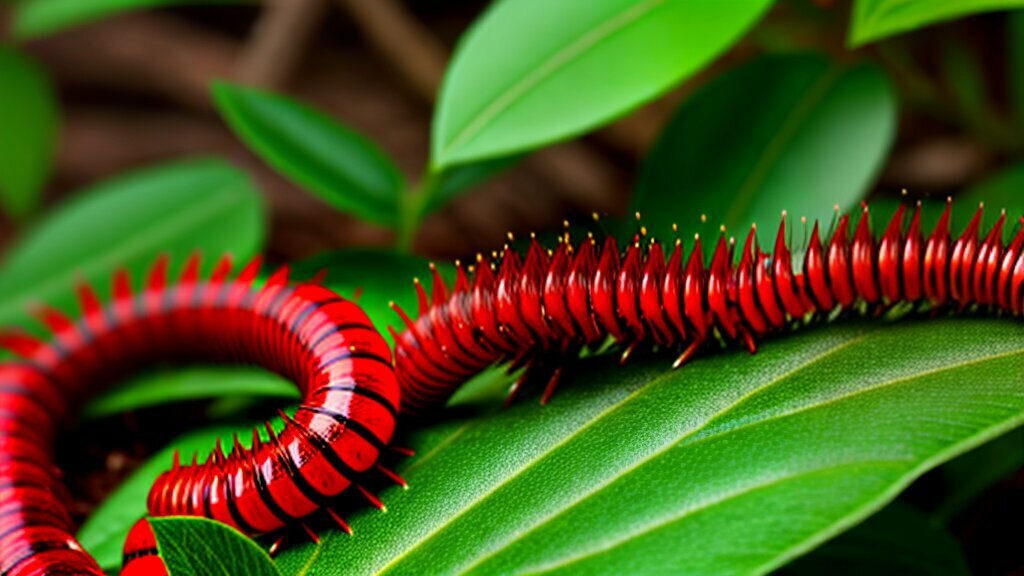 red and black millipede