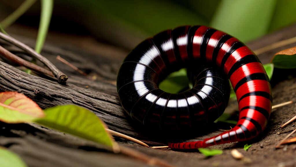 red and black millipede